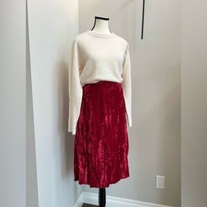 Vintage 80’S Yves Saint Laurent Rive Gauche Crushed Velvet Skirt Size FR 40
